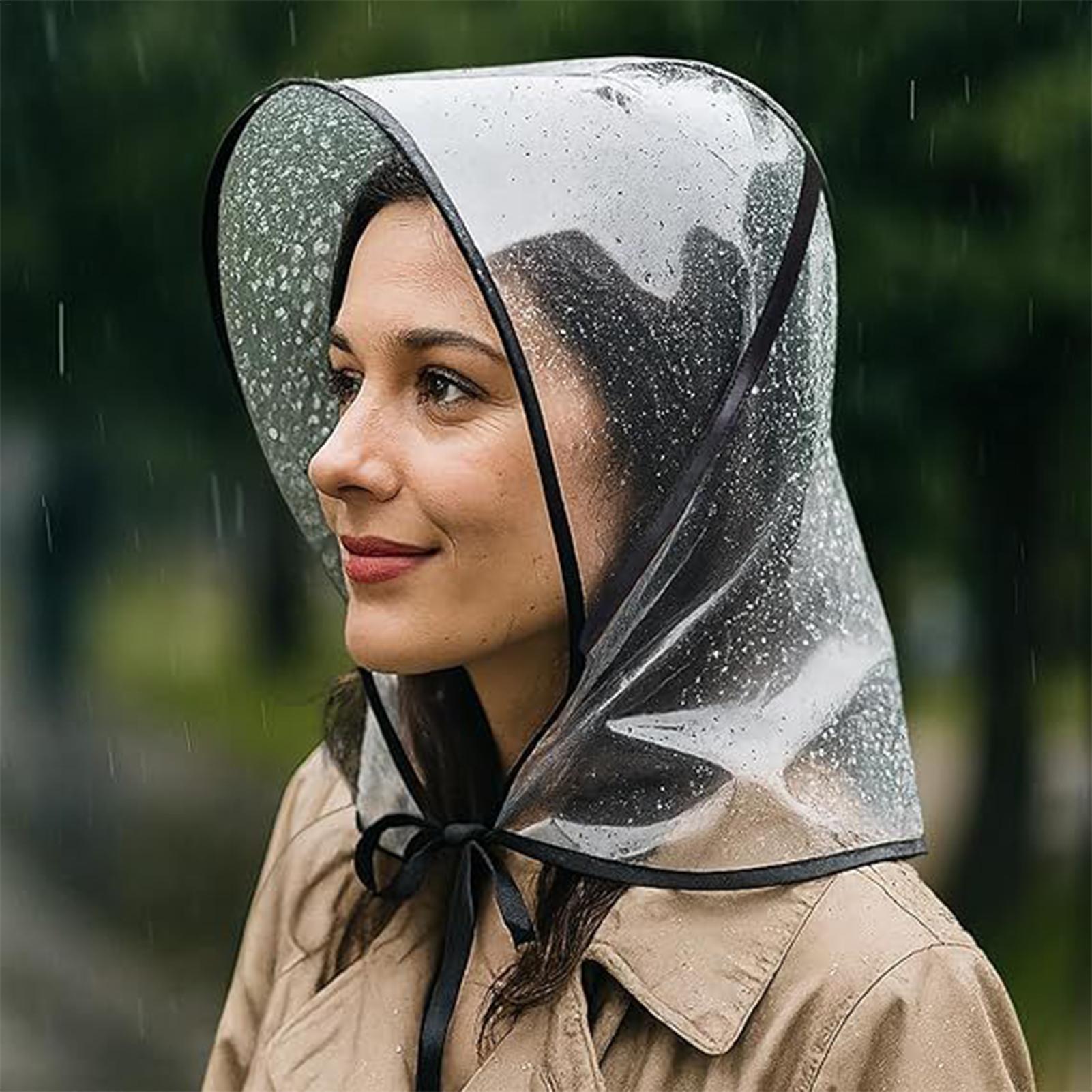 Gardening Tools Store - Wiederverwendbarer transparenter Regenhut mit Krempe, wasserdichte