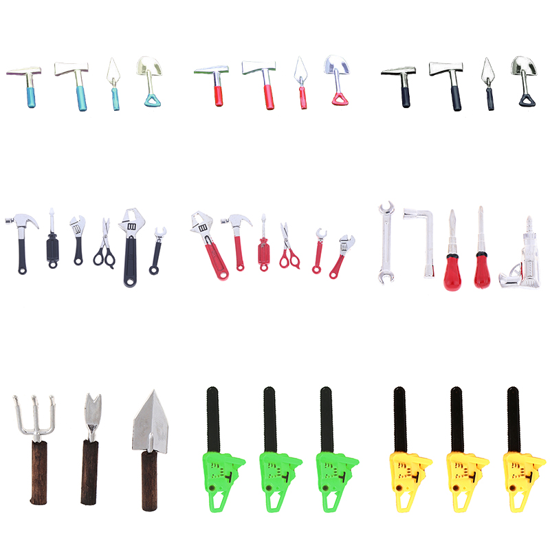 Gardening Tools Toys - 3/4/5/6pcs Puppenhaus Miniatur-Reparatur-Kits Zubehör Miniatur-Hammers chl